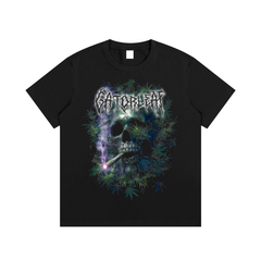 Smoke Skull T-Shirt Essential Cotton Street Wear Tee
