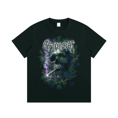 Smoke Skull T-Shirt Essential Cotton Street Wear Tee