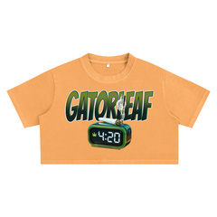 Crop Top Snow Washed Festival Cotton Street Wear Shirt