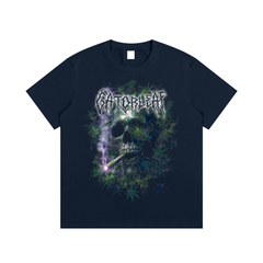 Smoke Skull T-Shirt Essential Cotton Street Wear Tee