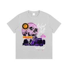 F1 Racing Skull T-Shirt Essential Cotton Street Wear Tee