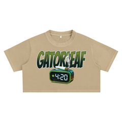 Crop Top Snow Washed Festival Cotton Street Wear Shirt