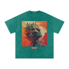 Bud Head Snow Washed Oversized Cotton T-Shirt Street Wear Tee