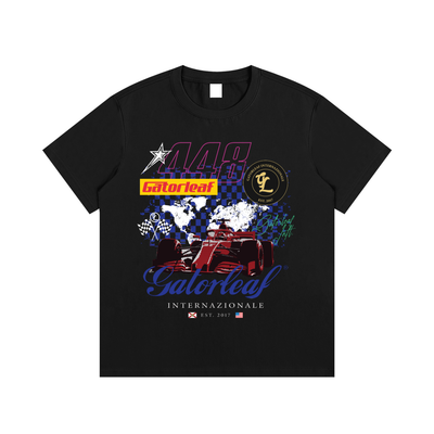 Map Race And Flag T-Shirt Essential Cotton Street Wear Tee
